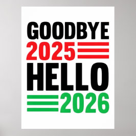Poster Adeus 2025, Alô 2026: Feliz ano novo 2026