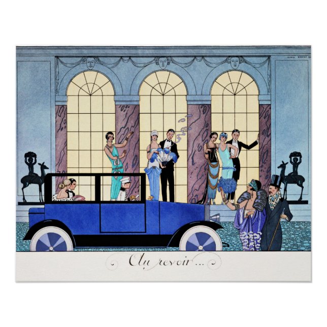 Póster Adeus, ilustração Art Deco de 1920 (Frente)