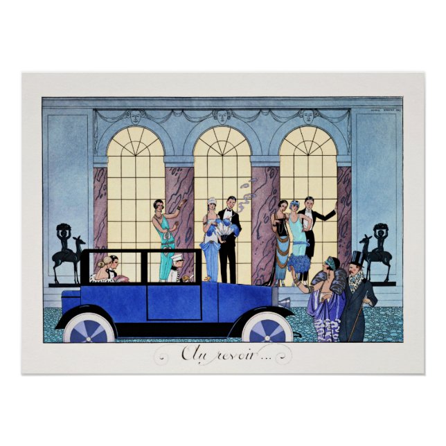 Póster Adeus, ilustração Art Deco de 1920 (Frente)