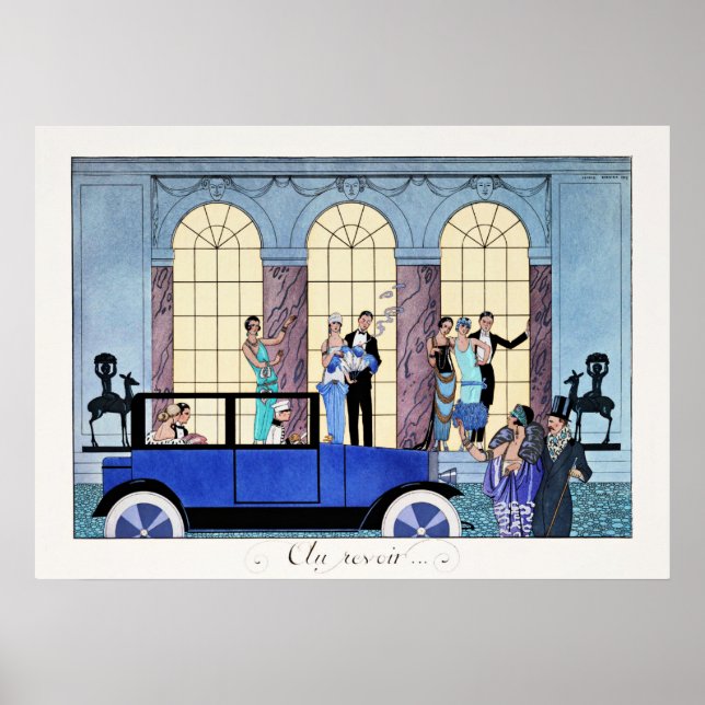 Poster Adeus, ilustração Art Deco de 1920 (Frente)
