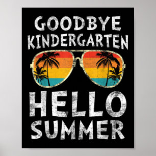 Poster Adeus Jardim de Infância Olá Verão Último Graduado