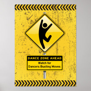 Poster Adiante-Relógio da zona da dança para os