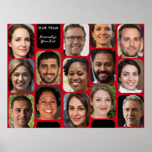 Poster Adicionar 14 fotos clássicas Red & Black Modern Ou