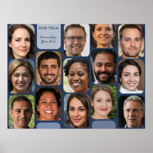 Poster Adicionar 14 Fotos Marinho Elegante Azul Moderno N