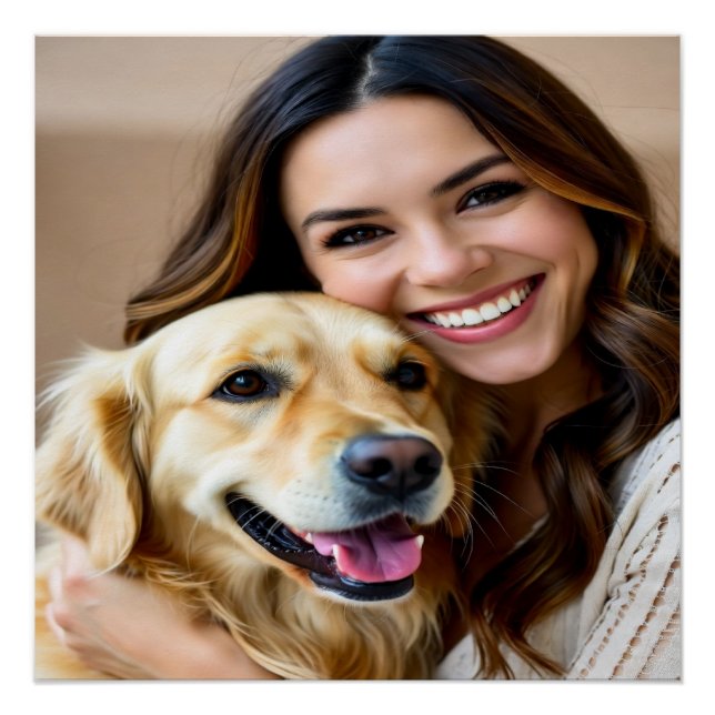 Póster Adicionar Foto de Retriever Dourado Personalizar (Frente)