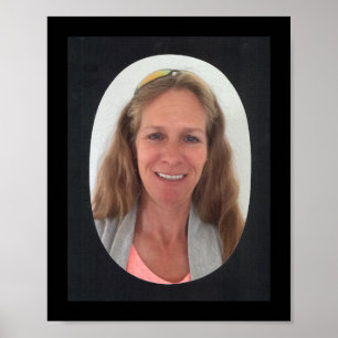 Poster Adicionar Quadro Oval Preto de Foto