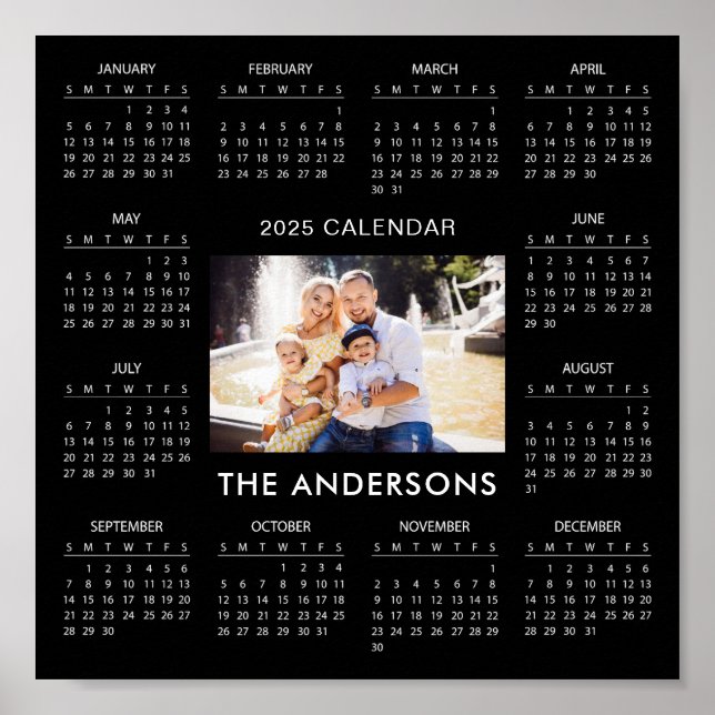 Poster Adicionar seu Calendário de Foto da Família 2025 | (Frente)