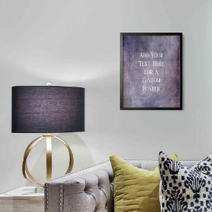 Poster Adicionar Seu Grunge Roxo Escuro De Vintage De Tex