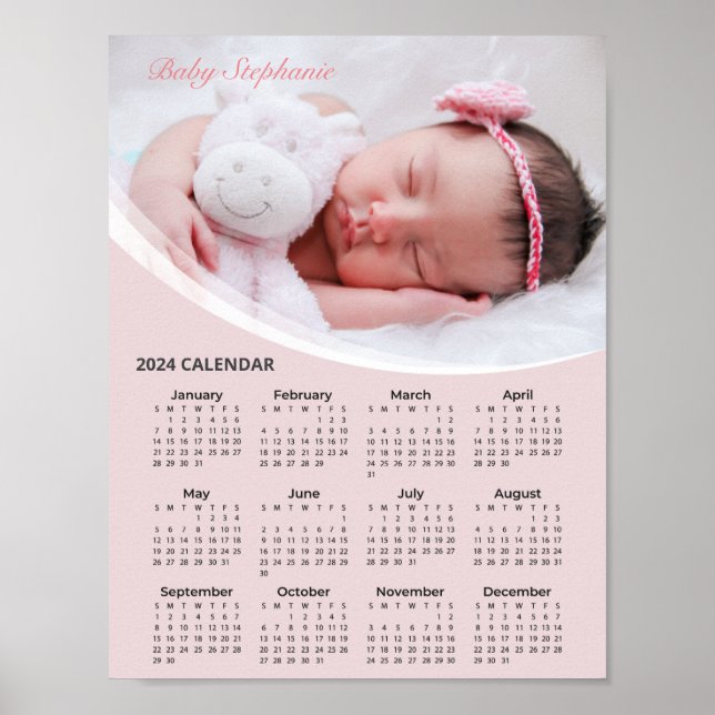 Poster Adicionar seu próprio calendário de fotos do bebê  (Frente)