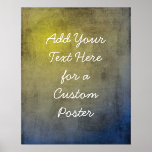 Poster Adicionar Seu Texto Personalizado Amarelo e Azul