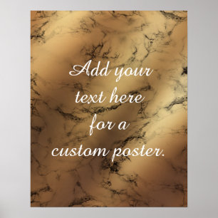 Poster Adicionar seu texto personalizado - Script, Dourad