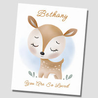 Adicionar texto de nome, Baby Deer Fawn Woodland B