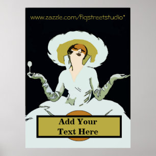 Poster Adicionar texto estilo vintage senhora, sinal