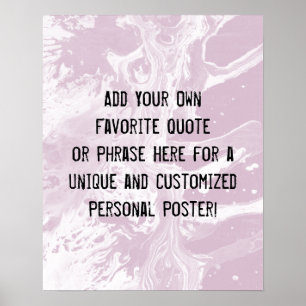 Poster Adicione a sua citação personalizada, branco, márm