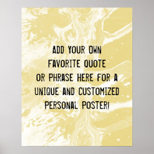 Poster Adicione a sua cotação personalizada de cor branca