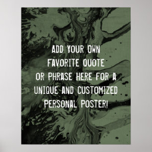 Poster Adicione a sua cotação personalizada em preto e ve