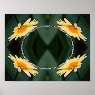 Poster Adicione a sua foto de margarida amarela
