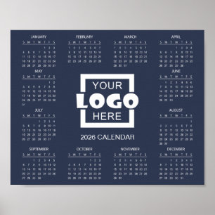 Poster Adicione o Logotipo da Sua Empresa Calendário 2026