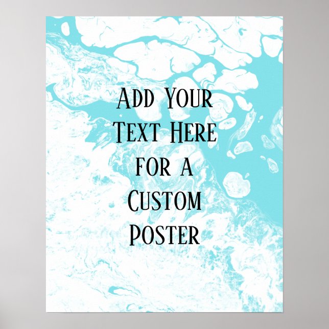 Poster Adicione o seu texto personalizado mármore branco  (Frente)