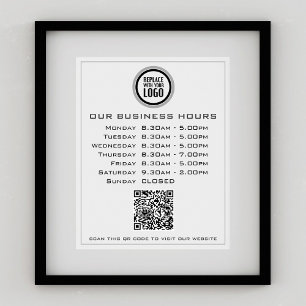 Poster Adicione o Texto do Seu Logotipo Código QR Horário