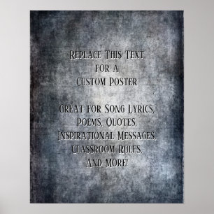 Poster Adicione seu Grunge de Cotação de Texto Texturizad