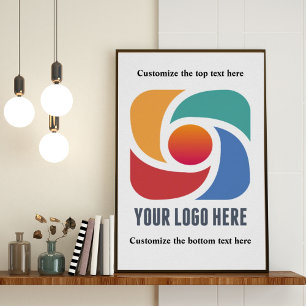 Poster Adicione Seu Logotipo de Negócios Personalizado Ma