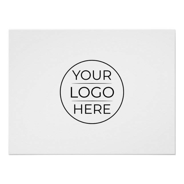 Póster Adicione Seu Logotipo Empresarial Simples (Frente)