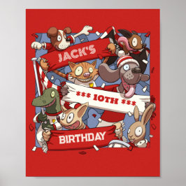 Poster Adicione seu nome Festa de aniversário Cartografia