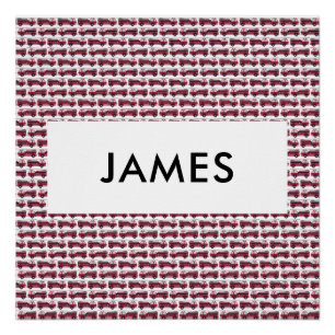 Póster Adicione seu nome Red Fire caminhão Personalizado