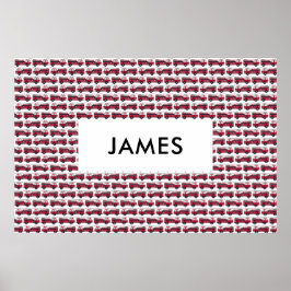 Poster Adicione seu nome Red Fire caminhão Personalizado