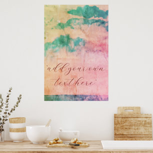 Poster Adicione seu panorama de Aquarela de Grunagem de T