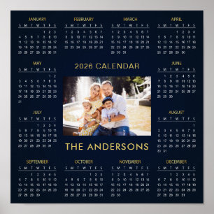 Poster Adicione seu próprio calendário de fotos da famíli