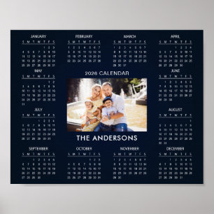 Poster Adicione Seu Próprio Calendário de Fotos da Famíli