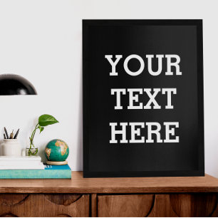Poster Adicione seu próprio texto personalizado aqui pret