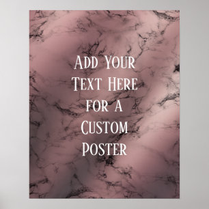 Poster Adicione seu Rosa de texto personalizado, Dourado 