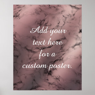 Poster Adicione seu Rosa de texto personalizado Dourado e