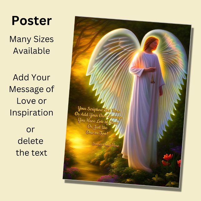 Poster Adicione Seu Texto, Asas de Shimmering do Anjo Gua (Criador carregado)