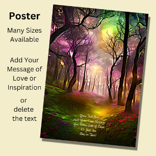 Poster Adicione Seu Texto, Caminho Através Da Floresta En