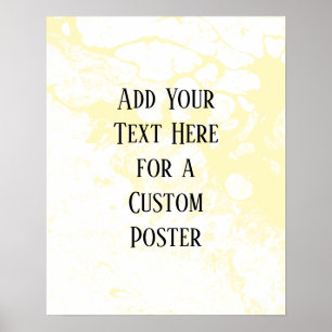 Poster Adicione seu texto personalizado, branco e amarelo