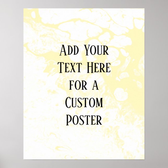 Poster Adicione seu texto personalizado, branco e amarelo (Frente)