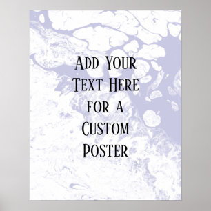 Poster Adicione seu texto personalizado, branco e Lavanda