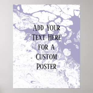 Poster Adicione seu texto personalizado, branco e mármore
