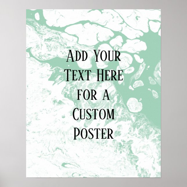 Poster Adicione seu texto personalizado, branco e verde c (Frente)