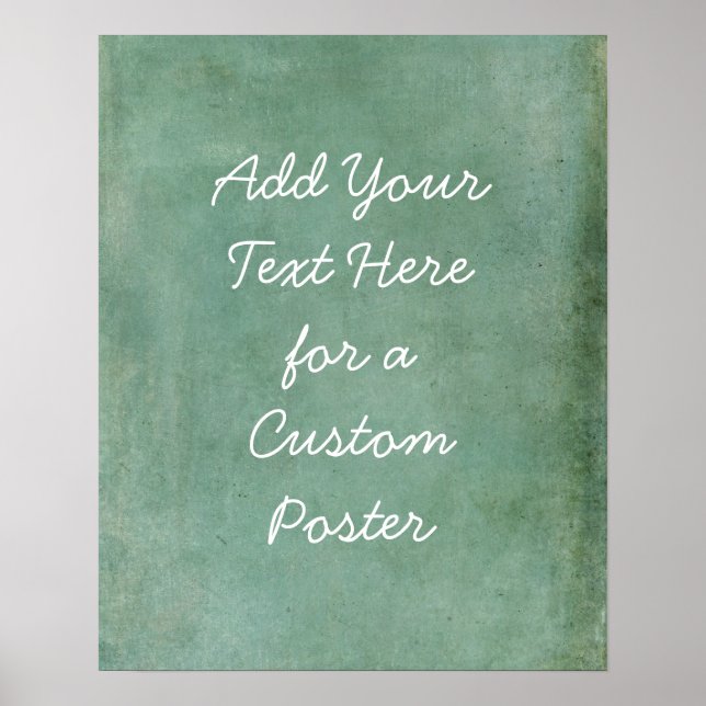 Poster Adicione Seu Texto Personalizado Curva-Turquesa (Frente)