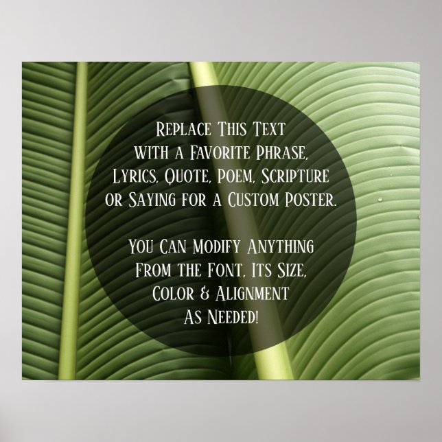 Poster Adicione Seu Texto Personalizado Foto em Close-up  (Frente)