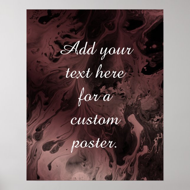 Poster Adicione seu texto personalizado no Rosa Dourado e (Frente)