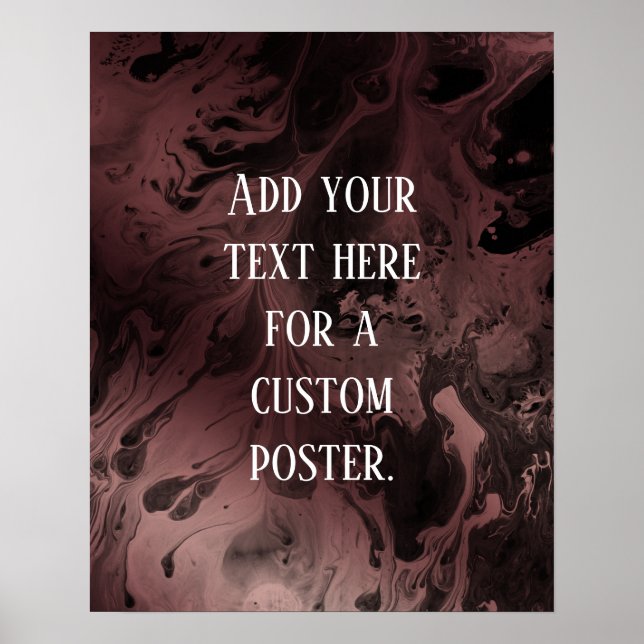 Poster Adicione seu texto personalizado no Rosa Dourado e (Frente)