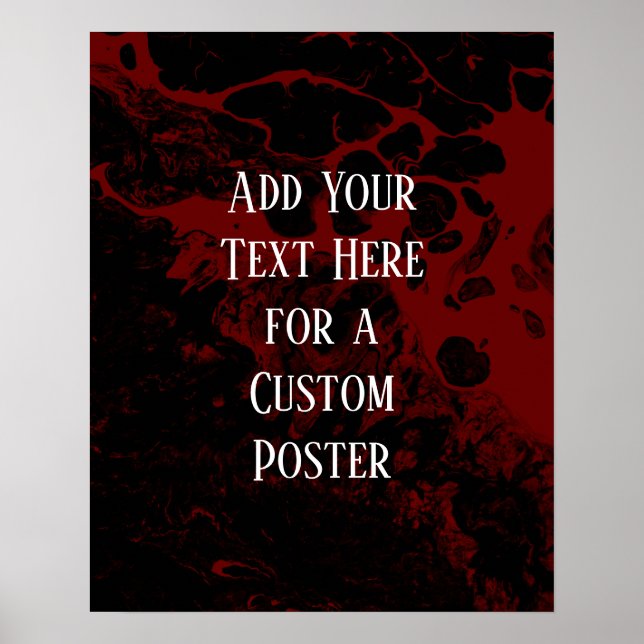 Poster Adicione seu texto personalizado, preto e borrado (Frente)