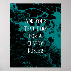 Poster Adicione seu texto personalizado, preto e brilhant