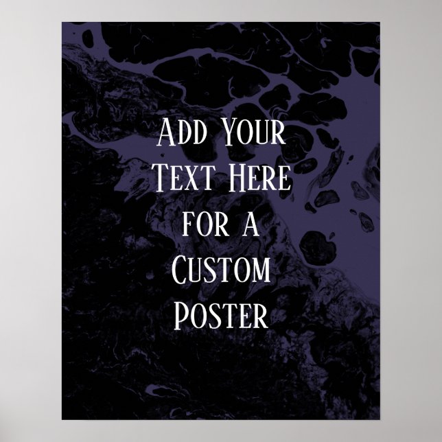 Poster Adicione seu texto personalizado, preto e roxo, má (Frente)